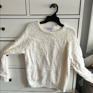 Old Navy Women's Cream Fuzzy Sweater